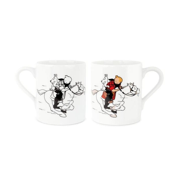Tintin cowboy porcelain mug in gift box Official Tintin product Moulinsart New