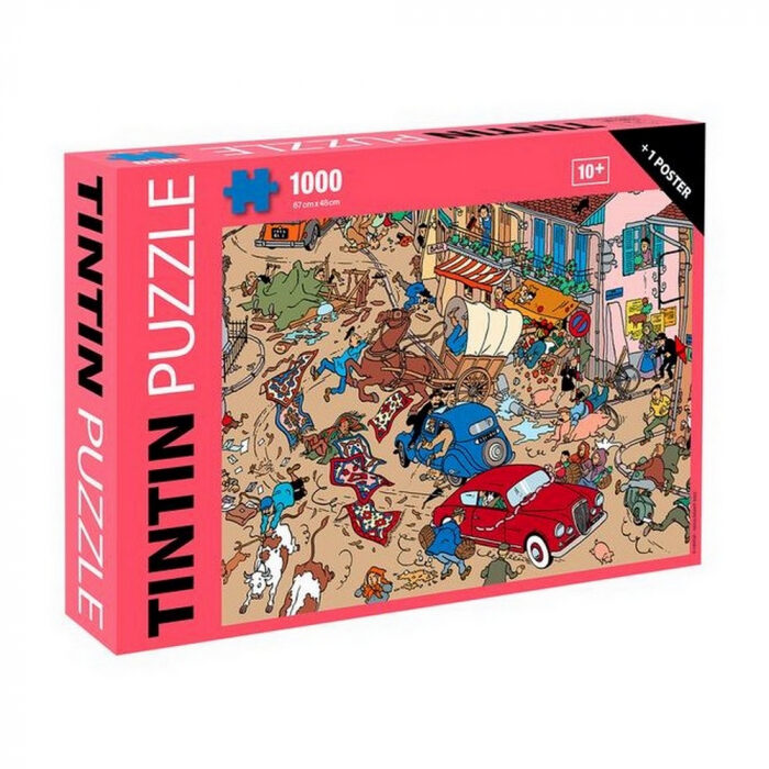 Tintin accident at the square 1000 pieces puzzle with poster 67 x 48 cm 