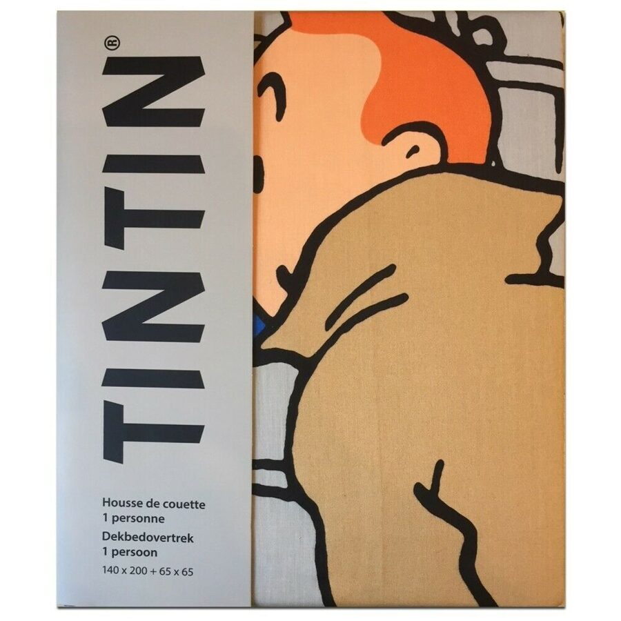 Tintin & Haddock single duvet cover set with square pillow