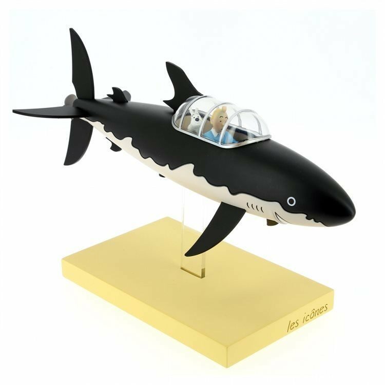 Tintin & Snowy Shark Submarine resin statue Icons collection 