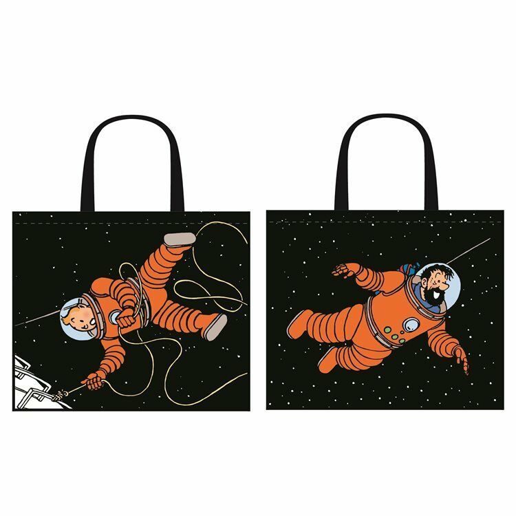 Tintin & Haddock Astronaut space tote bag 1 bag Tintin on front & Haddock back