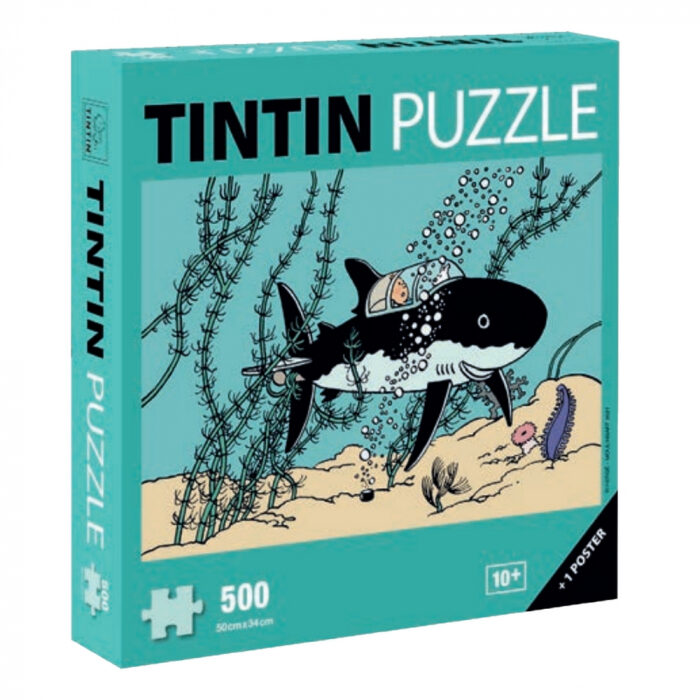 Tintin and Shark Submarine 500 pieces puzzle with poster 50x 34 cm