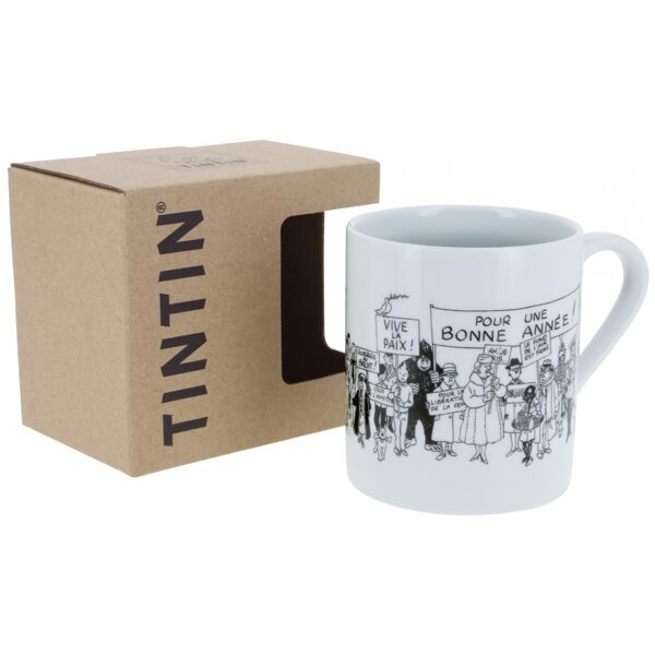 Tintin porcelain mug holidays greetings Official Moulinsart product