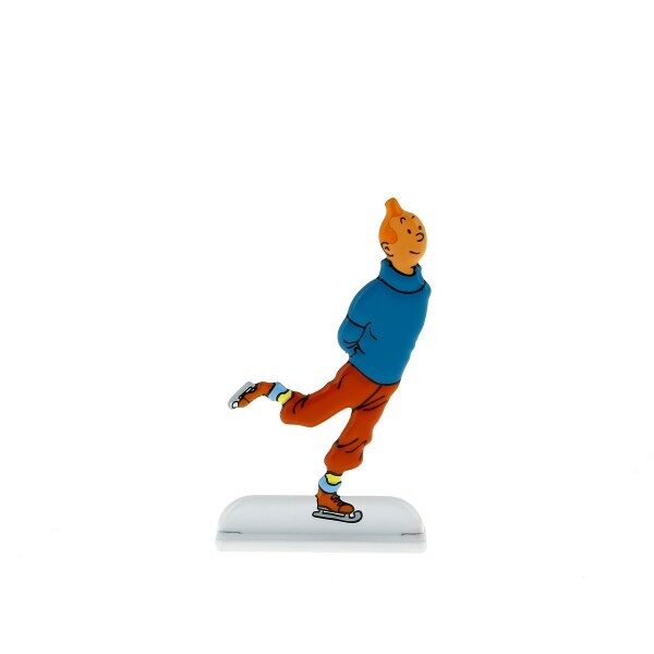 Tintin ice skating metal figurine
