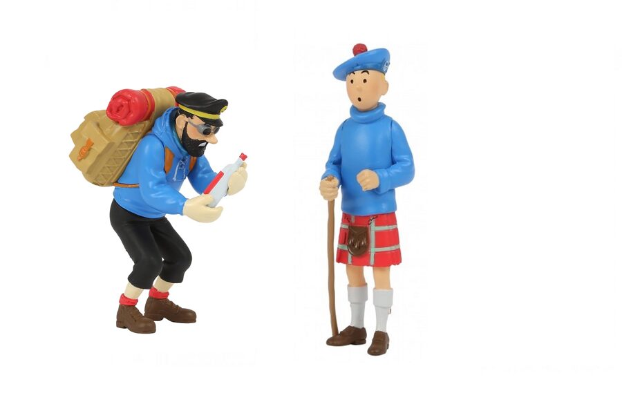Tintin and Captain Haddock set of 2 plastic figurines New Moulinsart