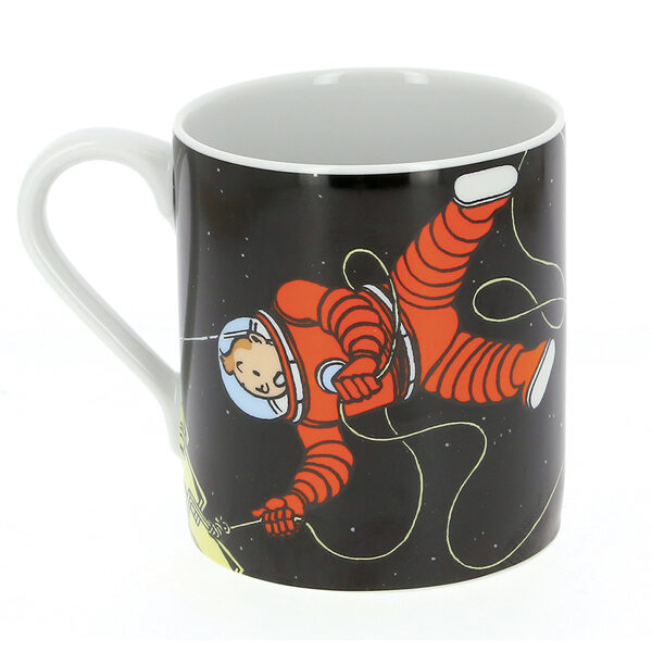 Tintin and Haddock in space porcelain mug in gift box 