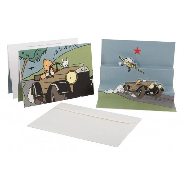 Tintin pop-up card – the soviet mercedes Moulinsart New and sealed