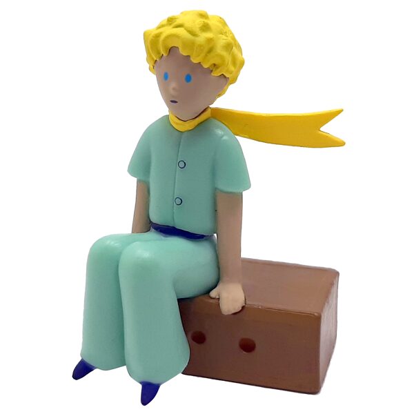 The Little Prince sitting on box plastic figurine Plastoy