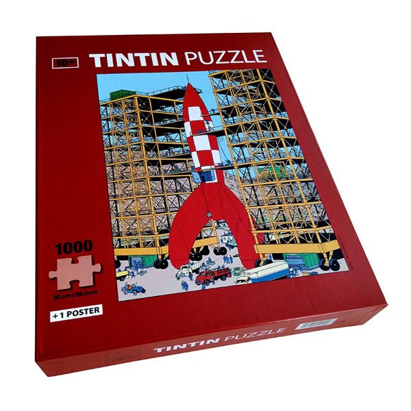 Tintin Lunar rocket 1000 pieces puzzle with poster 50x 67 cm Destination Moon