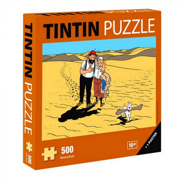 Tintin and Capt. Haddock Desert 500 pieces puzzle with poster 50x 34 cm