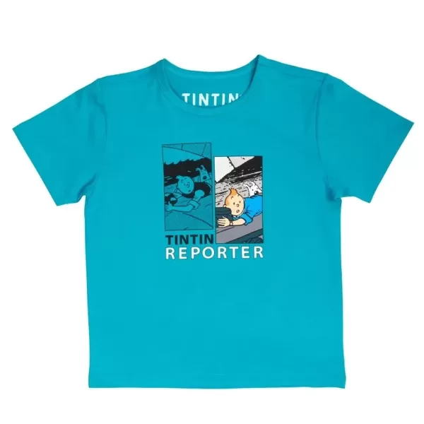 Tintin Reporter Duo Turquoise t-shirt New with tag official Tintin product