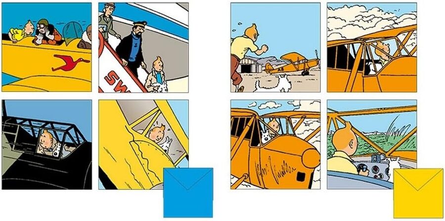 Tintin Airplane set of 8 gift cards New and sealed