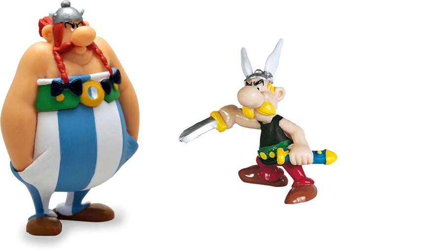 Asterix sword and Obelix plastic figurine set Plastoy New