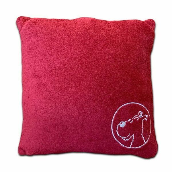 Snowy large red soft cushion Official Tintin product