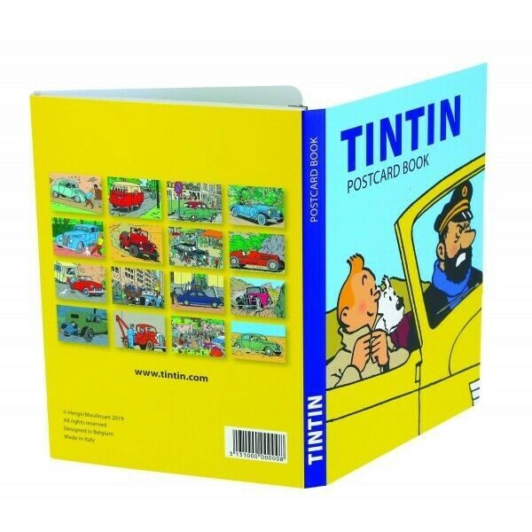 Tintin and cars set of 16 postcards booklet set Official Moulinsart product 