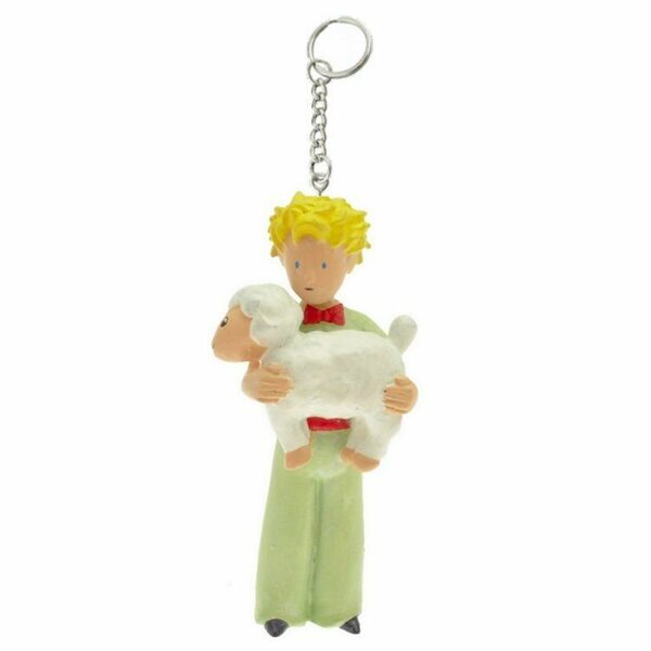 THE LITTLE PRINCE AND LAMB PLASTIC FIGURINE KEY RING PLASTOY
