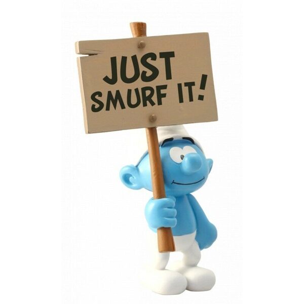 SMURF WITH A SIGN IN BOXSET RESIN STATUE 