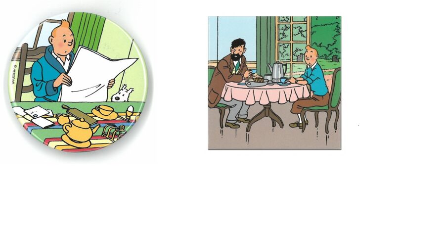 Tintin set of 2 fridge magnets Official Moulinsart product