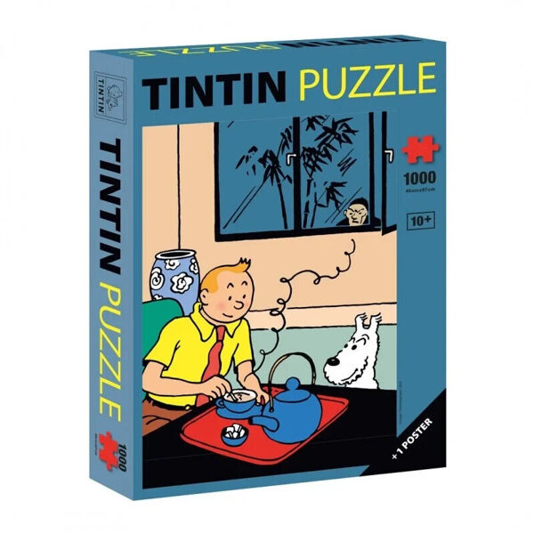 Tintin drinking his tea 1000 pieces puzzle with poster New and Sealed