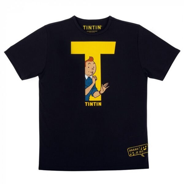 Tintin T black T-shirt Official Moulinsart product