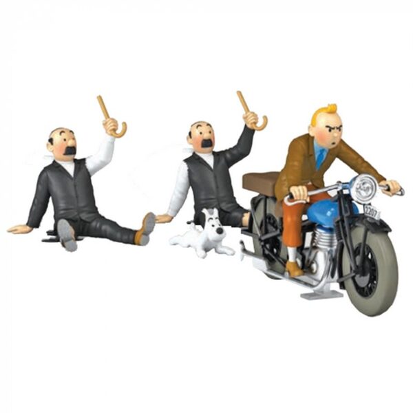 Tintin on motorcycle from King Ottokars Sceptre 1/24 Voiture Tintin cars 