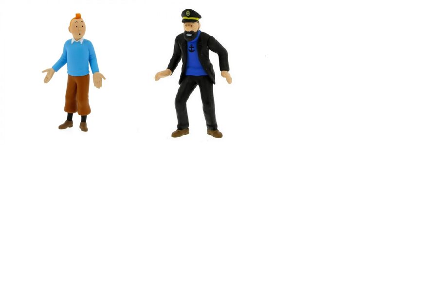 Tintin and Captain Haddock set of 2 plastic figurines 